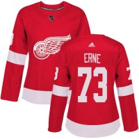 Adidas Detroit Red Wings #73 Adam Erne Red Home Authentic Women's Stitched NHL Jersey