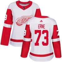 Adidas Detroit Red Wings #73 Adam Erne White Road Authentic Women's Stitched NHL Jersey