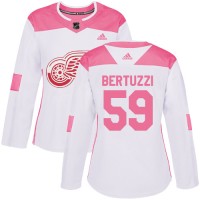 Adidas Detroit Red Wings #59 Tyler Bertuzzi White/Pink Authentic Fashion Women's Stitched NHL Jersey