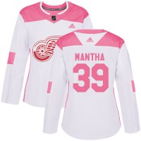 Adidas Detroit Red Wings #39 Anthony Mantha White/Pink Authentic Fashion Women's Stitched NHL Jersey