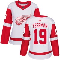 Adidas Detroit Red Wings #19 Steve Yzerman White Road Authentic Women's Stitched NHL Jersey