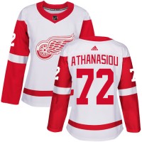 Adidas Detroit Red Wings #72 Andreas Athanasiou White Road Authentic Women's Stitched NHL Jersey