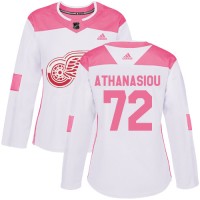 Adidas Detroit Red Wings #72 Andreas Athanasiou White/Pink Authentic Fashion Women's Stitched NHL Jersey
