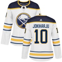 Adidas Buffalo Sabres #10 Henri Jokiharju White Road Authentic Women's Stitched NHL Jersey