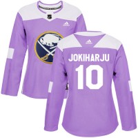 Adidas Buffalo Sabres #10 Henri Jokiharju Purple Authentic Fights Cancer Women's Stitched NHL Jersey