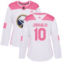 Adidas Buffalo Sabres #10 Henri Jokiharju White/Pink Authentic Fashion Women's Stitched NHL Jersey