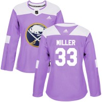 Adidas Buffalo Sabres #33 Colin Miller Purple Authentic Fights Cancer Women's Stitched NHL Jersey