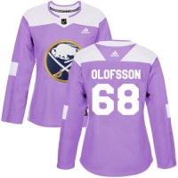 Adidas Buffalo Sabres #68 Victor Olofsson Purple Authentic Fights Cancer Women's Stitched NHL Jersey
