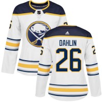 Adidas Buffalo Sabres #26 Rasmus Dahlin White Road Authentic Women's Stitched NHL Jersey