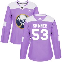 Adidas Buffalo Sabres #53 Jeff Skinner Purple Authentic Fights Cancer Women's Stitched NHL Jersey