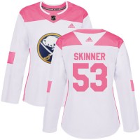 Adidas Buffalo Sabres #53 Jeff Skinner White/Pink Authentic Fashion Women's Stitched NHL Jersey