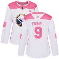 Adidas Buffalo Sabres #9 Jack Eichel White/Pink Authentic Fashion Women's Stitched NHL Jersey