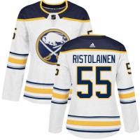 Adidas Buffalo Sabres #55 Rasmus Ristolainen White Road Authentic Women's Stitched NHL Jersey