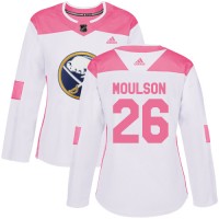 Adidas Buffalo Sabres #26 Matt Moulson White/Pink Authentic Fashion Women's Stitched NHL Jersey