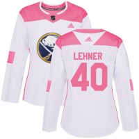 Adidas Buffalo Sabres #40 Robin Lehner White/Pink Authentic Fashion Women's Stitched NHL Jersey