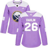 Adidas Buffalo Sabres #26 Rasmus Dahlin Purple Authentic Fights Cancer Women's Stitched NHL Jersey