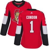 Adidas Ottawa Senators #1 Mike Condon Red Home Authentic Women's Stitched NHL Jersey