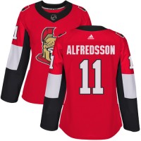 Adidas Ottawa Senators #11 Daniel Alfredsson Red Home Authentic Women's Stitched NHL Jersey