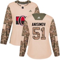 Adidas Ottawa Senators #51 Artem Anisimov Camo Authentic 2017 Veterans Day Women's Stitched NHL Jersey