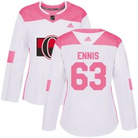 Adidas Ottawa Senators #63 Tyler Ennis White/Pink Authentic Fashion Women's Stitched NHL Jersey