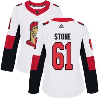 Adidas Ottawa Senators #61 Mark Stone White Road Authentic Women's Stitched NHL Jersey