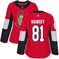 Adidas Ottawa Senators #81 Ron Hainsey Red Home Authentic Women's Stitched NHL Jersey