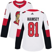 Adidas Ottawa Senators #81 Ron Hainsey White Road Authentic Women's Stitched NHL Jersey