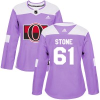 Adidas Ottawa Senators #61 Mark Stone Purple Authentic Fights Cancer Women's Stitched NHL Jersey