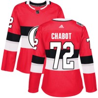 Adidas Ottawa Senators #72 Thomas Chabot Red Authentic 2017 100 Classic Women's Stitched NHL Jersey