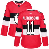 Adidas Ottawa Senators #11 Daniel Alfredsson Red Authentic 2017 100 Classic Women's Stitched NHL Jersey