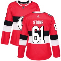 Adidas Ottawa Senators #61 Mark Stone Red Authentic 2017 100 Classic Women's Stitched NHL Jersey