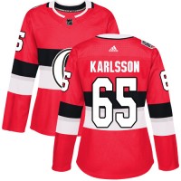 Adidas Ottawa Senators #65 Erik Karlsson Red Authentic 2017 100 Classic Women's Stitched NHL Jersey
