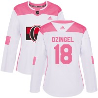 Adidas Ottawa Senators #18 Ryan Dzingel White/Pink Authentic Fashion Women's Stitched NHL Jersey