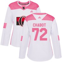 Adidas Ottawa Senators #72 Thomas Chabot White/Pink Authentic Fashion Women's Stitched NHL Jersey