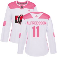 Adidas Ottawa Senators #11 Daniel Alfredsson White/Pink Authentic Fashion Women's Stitched NHL Jersey
