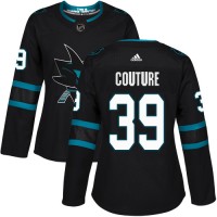 Adidas San Jose Sharks #39 Logan Couture Black Alternate Authentic Women's Stitched NHL Jersey