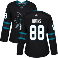Adidas San Jose Sharks #88 Brent Burns Black Alternate Authentic Women's Stitched NHL Jersey