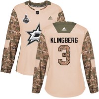 Adidas Dallas Stars #3 John Klingberg Camo Authentic 2017 Veterans Day Women's 2020 Stanley Cup Final Stitched NHL Jersey
