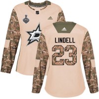Adidas Dallas Stars #23 Esa Lindell Camo Authentic 2017 Veterans Day Women's 2020 Stanley Cup Final Stitched NHL Jersey