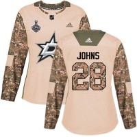 Adidas Dallas Stars #28 Stephen Johns Camo Authentic 2017 Veterans Day Women's 2020 Stanley Cup Final Stitched NHL Jersey