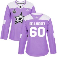 Adidas Dallas Stars #60 Ty Dellandrea Purple Authentic Fights Cancer Women's 2020 Stanley Cup Final Stitched NHL Jersey