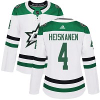 Adidas Dallas Stars #4 Miro Heiskanen White Road Authentic Women's Stitched NHL Jersey