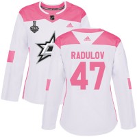 Adidas Dallas Stars #47 Alexander Radulov White/Pink Authentic Fashion Women's 2020 Stanley Cup Final Stitched NHL Jersey