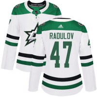 Adidas Dallas Stars #47 Alexander Radulov White Road Authentic Women's Stitched NHL Jersey