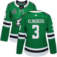 Adidas Dallas Stars #3 John Klingberg Green Home Authentic Women's 2020 Stanley Cup Final Stitched NHL Jersey