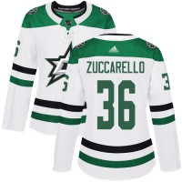 Adidas Dallas Stars #36 Mats Zuccarello White Road Authentic Women's Stitched NHL Jersey