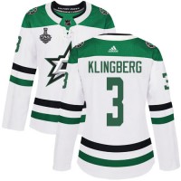 Adidas Dallas Stars #3 John Klingberg White Road Authentic Women's 2020 Stanley Cup Final Stitched NHL Jersey