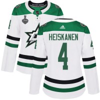 Adidas Dallas Stars #4 Miro Heiskanen White Road Authentic Women's 2020 Stanley Cup Final Stitched NHL Jersey