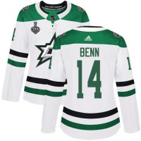 Adidas Dallas Stars #14 Jamie Benn White Road Authentic Women's 2020 Stanley Cup Final Stitched NHL Jersey
