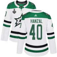 Adidas Dallas Stars #40 Martin Hanzal White Road Authentic Women's 2020 Stanley Cup Final Stitched NHL Jersey